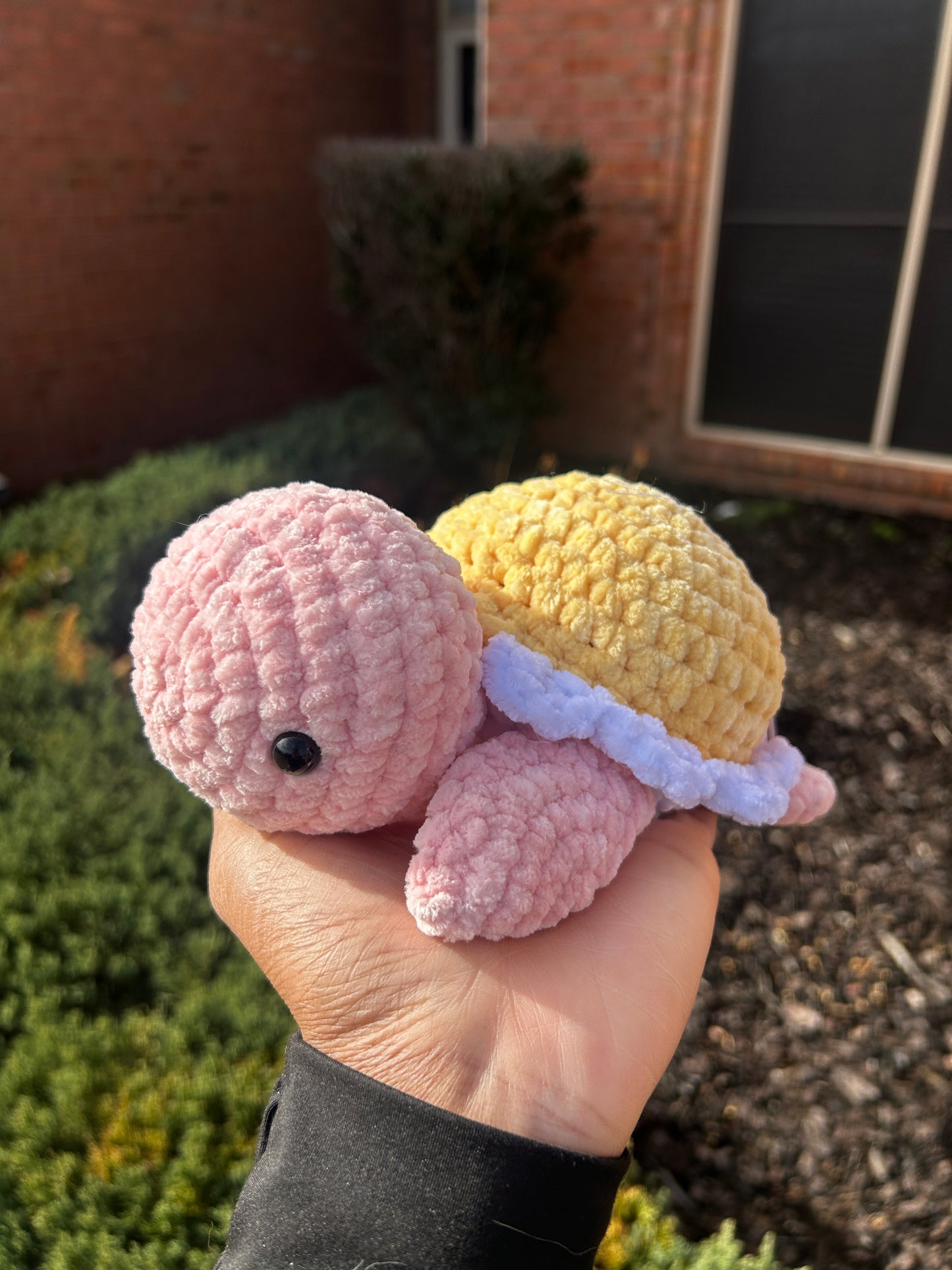 crochet flower turtle