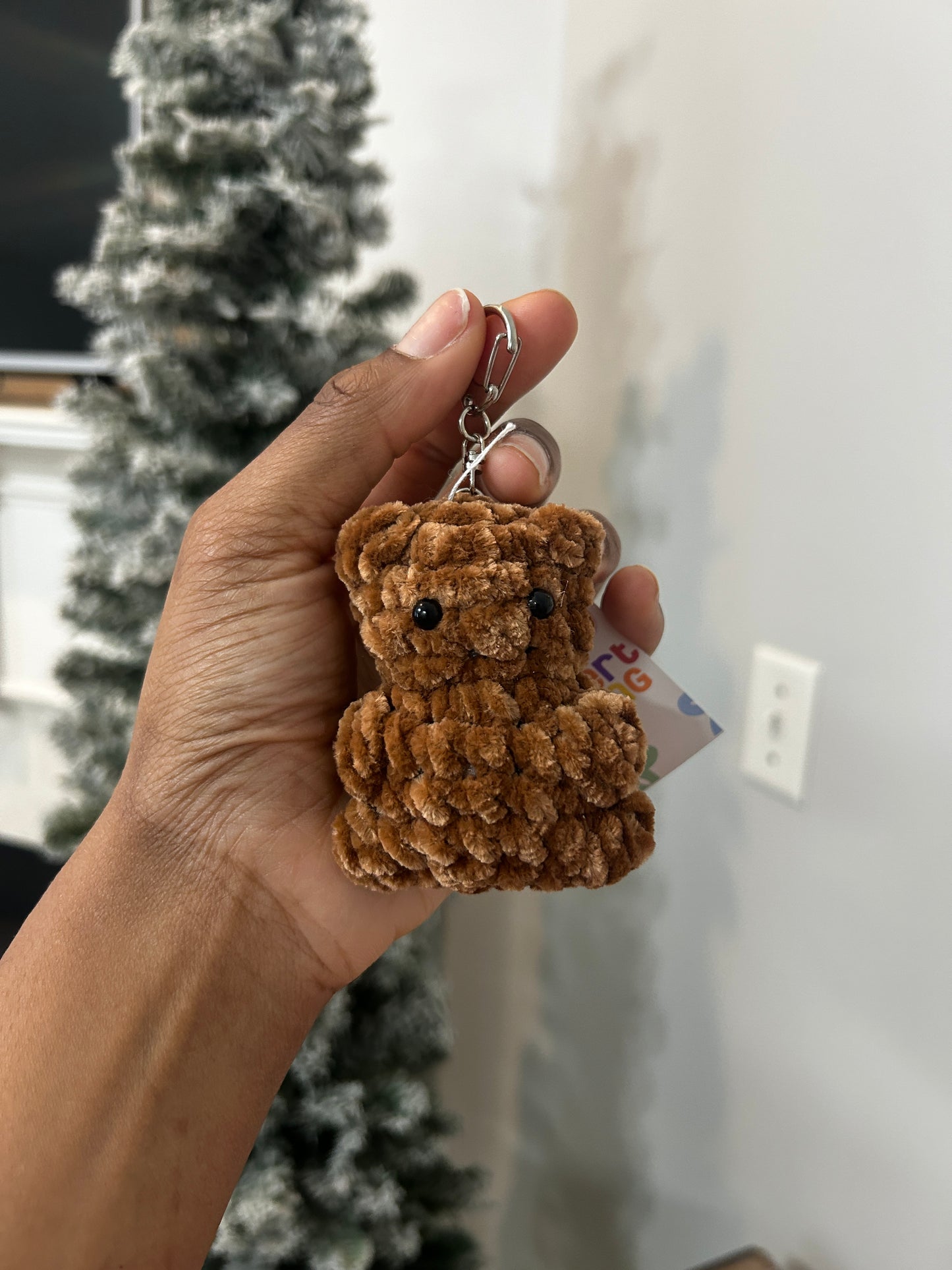 crochet mini bear keychain