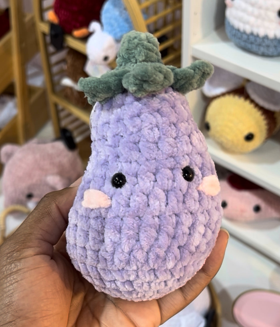 crochet eggplant plushie